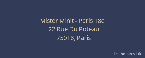 Mister Minit - Paris 18e