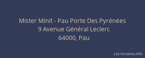 Mister Minit - Pau Porte Des Pyrénées