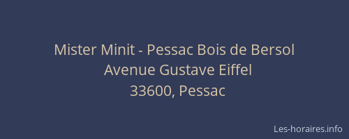 Mister Minit - Pessac Bois de Bersol