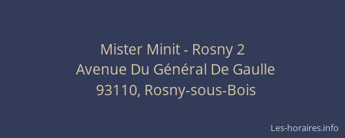 Mister Minit - Rosny 2