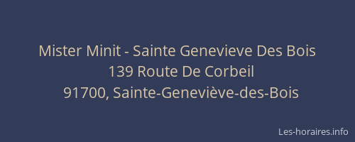 Mister Minit - Sainte Genevieve Des Bois