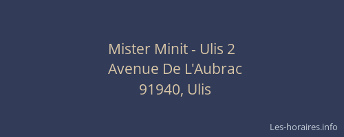 Mister Minit - Ulis 2