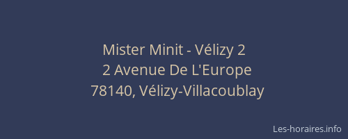 Mister Minit - Vélizy 2