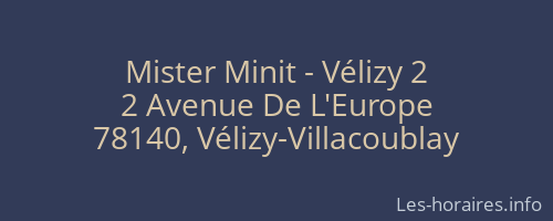 Mister Minit - Vélizy 2