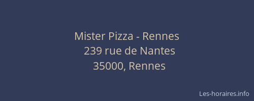 Mister Pizza - Rennes