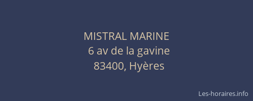 MISTRAL MARINE
