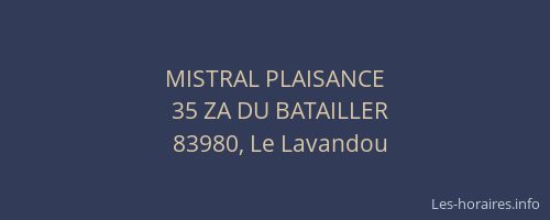 MISTRAL PLAISANCE