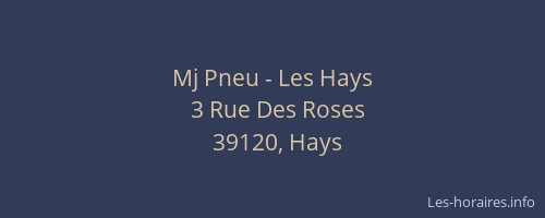 Mj Pneu - Les Hays