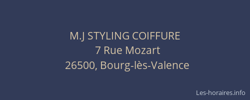 M.J STYLING COIFFURE