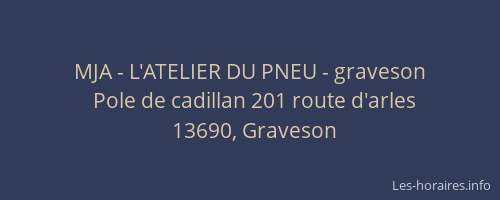 MJA - L'ATELIER DU PNEU - graveson