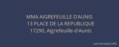 MMA AIGREFEUILLE D'AUNIS