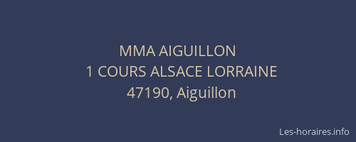MMA AIGUILLON