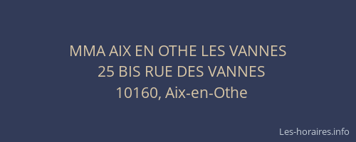 MMA AIX EN OTHE LES VANNES