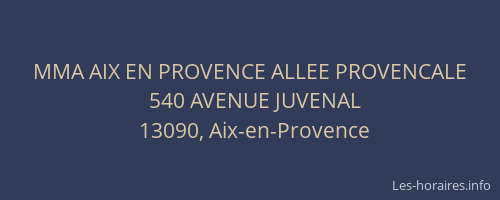 MMA AIX EN PROVENCE ALLEE PROVENCALE