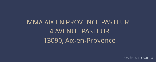 MMA AIX EN PROVENCE PASTEUR