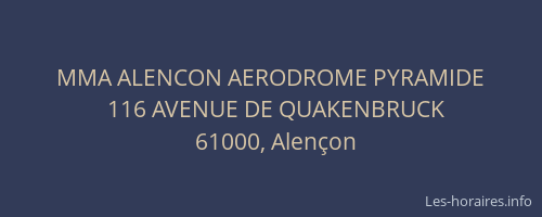 MMA ALENCON AERODROME PYRAMIDE