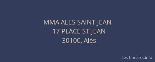 MMA ALES SAINT JEAN