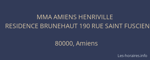 MMA AMIENS HENRIVILLE