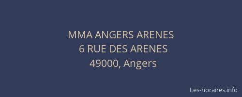 MMA ANGERS ARENES