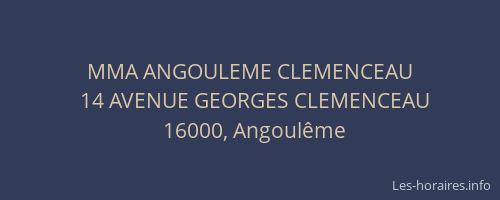 MMA ANGOULEME CLEMENCEAU