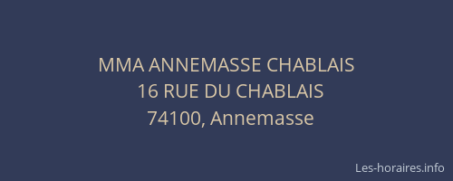 MMA ANNEMASSE CHABLAIS