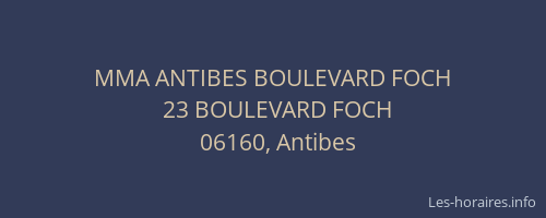 MMA ANTIBES BOULEVARD FOCH