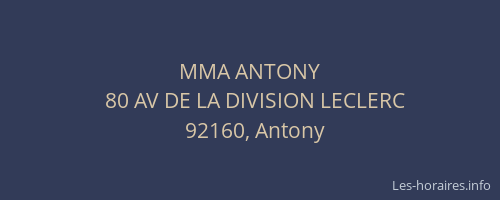 MMA ANTONY
