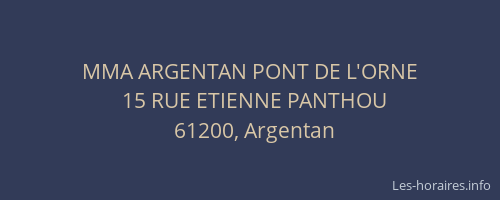 MMA ARGENTAN PONT DE L'ORNE