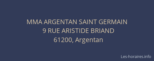 MMA ARGENTAN SAINT GERMAIN