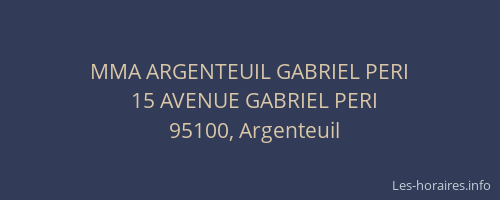 MMA ARGENTEUIL GABRIEL PERI