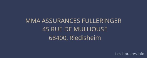 MMA ASSURANCES FULLERINGER