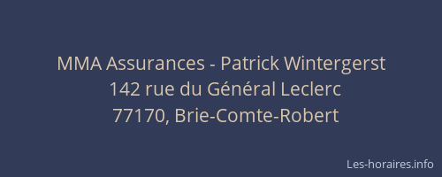 MMA Assurances - Patrick Wintergerst