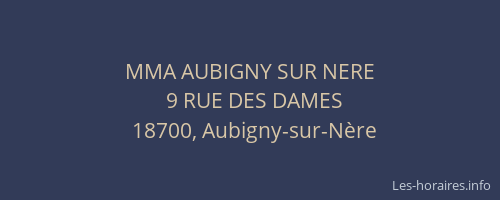 MMA AUBIGNY SUR NERE