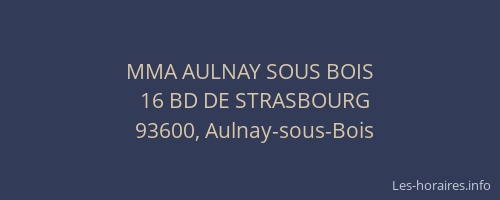 MMA AULNAY SOUS BOIS