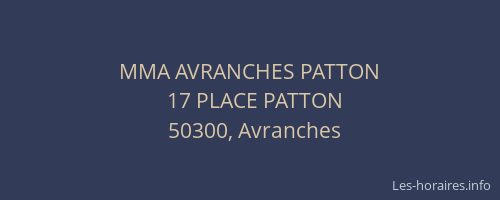 MMA AVRANCHES PATTON