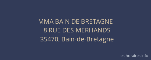 MMA BAIN DE BRETAGNE