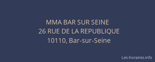 MMA BAR SUR SEINE