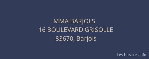 MMA BARJOLS