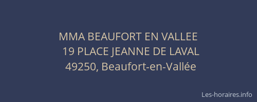 MMA BEAUFORT EN VALLEE