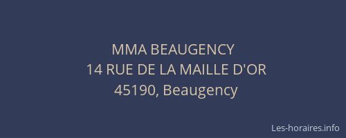 MMA BEAUGENCY