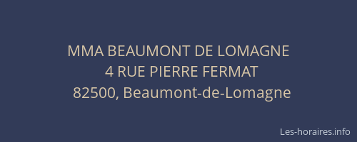 MMA BEAUMONT DE LOMAGNE