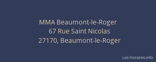 MMA Beaumont-le-Roger