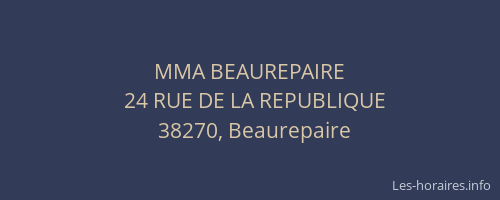 MMA BEAUREPAIRE