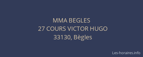 MMA BEGLES