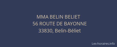 MMA BELIN BELIET