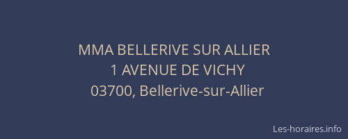 MMA BELLERIVE SUR ALLIER