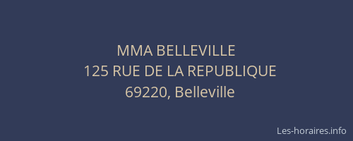 MMA BELLEVILLE