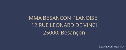 MMA BESANCON PLANOISE