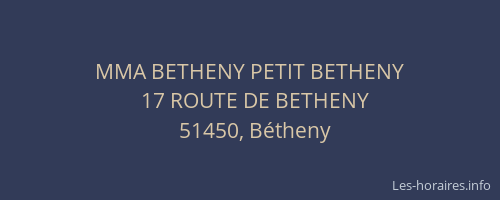 MMA BETHENY PETIT BETHENY