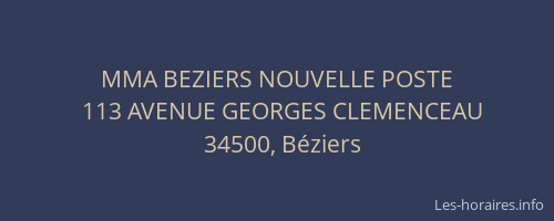 MMA BEZIERS NOUVELLE POSTE